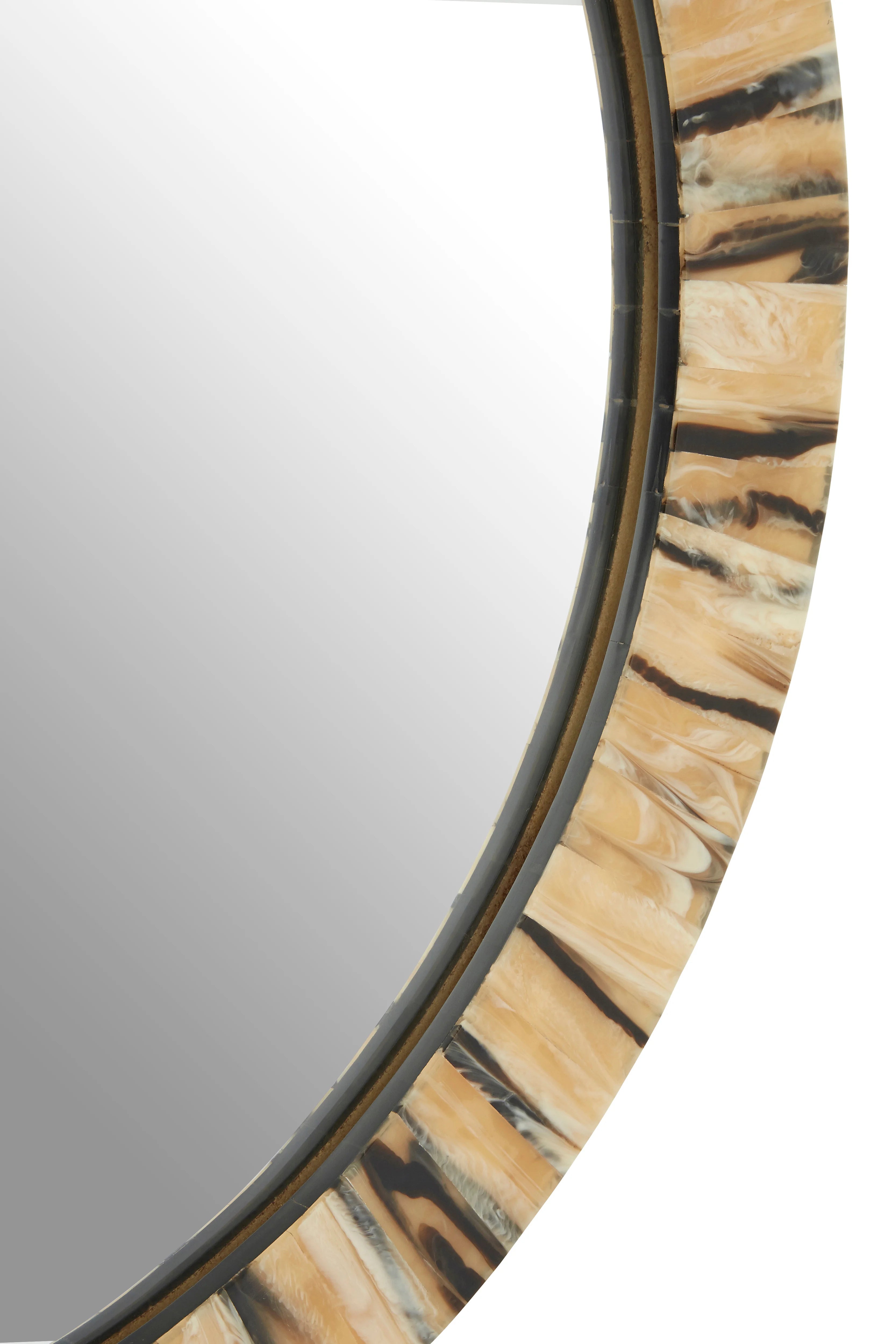 Midas Wood Grain Round Wall Mirror